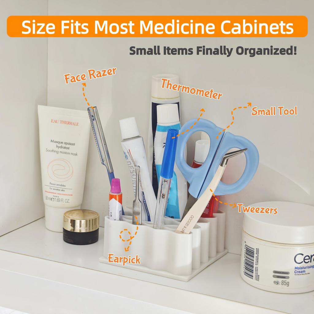 Compact 32-Slot Flexible Ointment Organizer for Medicine and Makeup Storage