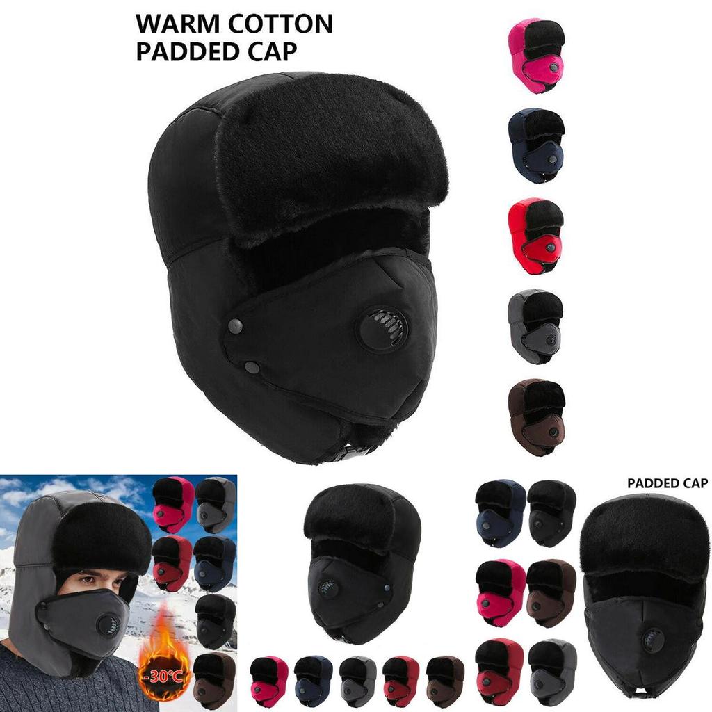 Bequeme Herren Aviator Trapper Trooper Ski Mützen mit abnehmbarer Gesichtsmaske für winterliche Wärme