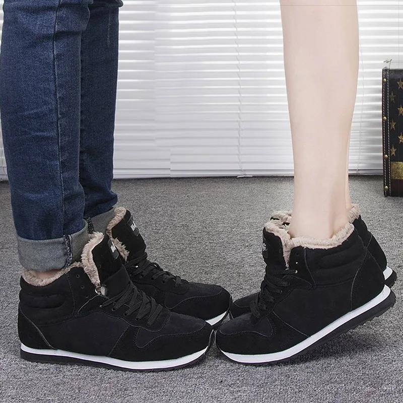 Men Boots Men's Winter Shoes Fashion Snow Boots Shoes Plus Size Winter Sneakers Ankle Men Shoes Winter Boots Black Blue Footwear