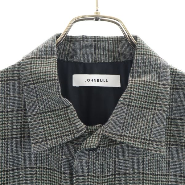 unused Johnbull Houndstooth Shirt jacket M gray Men's Used
