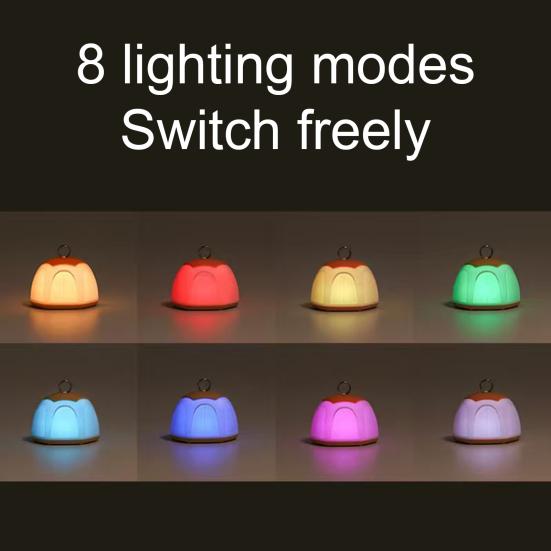 Night Light Lamp Small Lightweight Handbag Light Tent Design Portable Silicone USB-C Rechargeable Camping Night