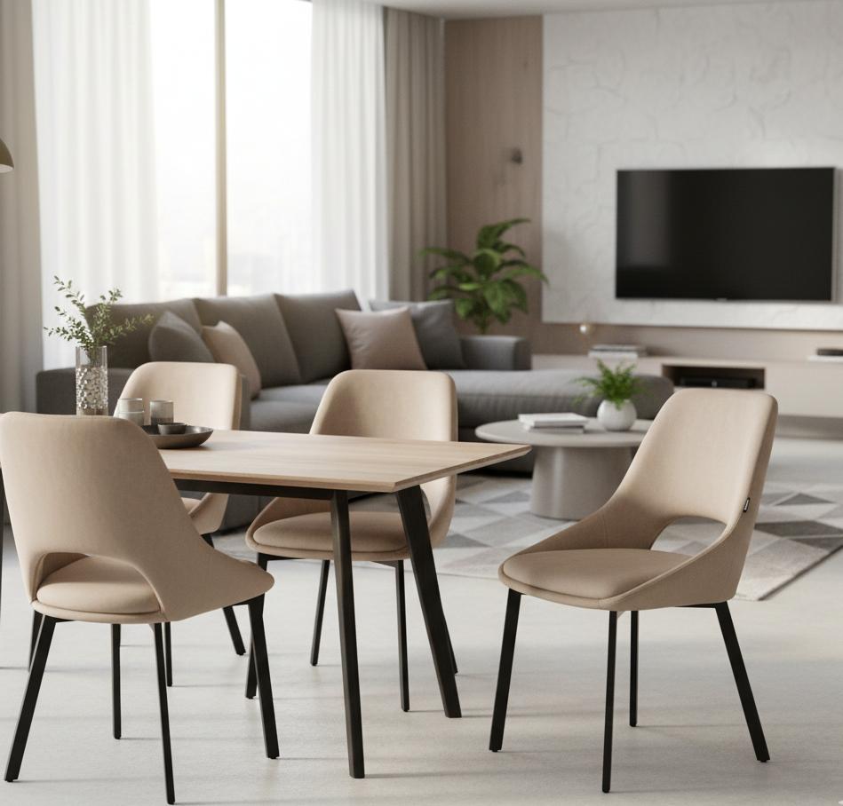 NUVIO upholstered chair, fabric, gray