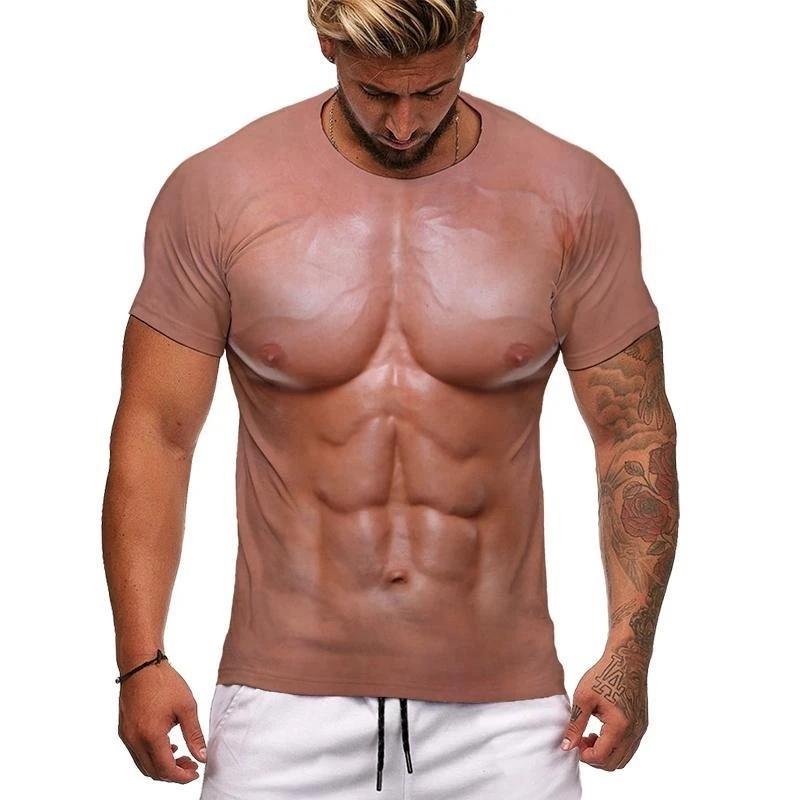 Sexy,Funny,Unrestrained Pattern Printed Men's T-shirt With Street Elements Round Neck Fashion Plus Size