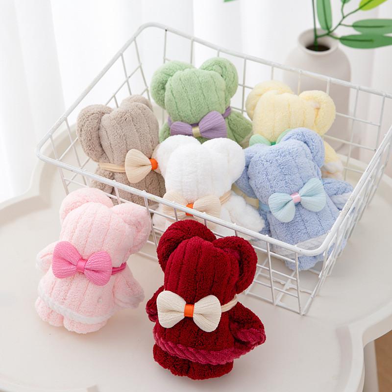 Coral Fleece Bear Gift Towel With Soft Touch For Wedding And Holiday Celebrations