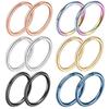 WISH Stainless Steel Multi-color Nose Ring Piercing Stud, Open & Removable, Multiple Sizes
