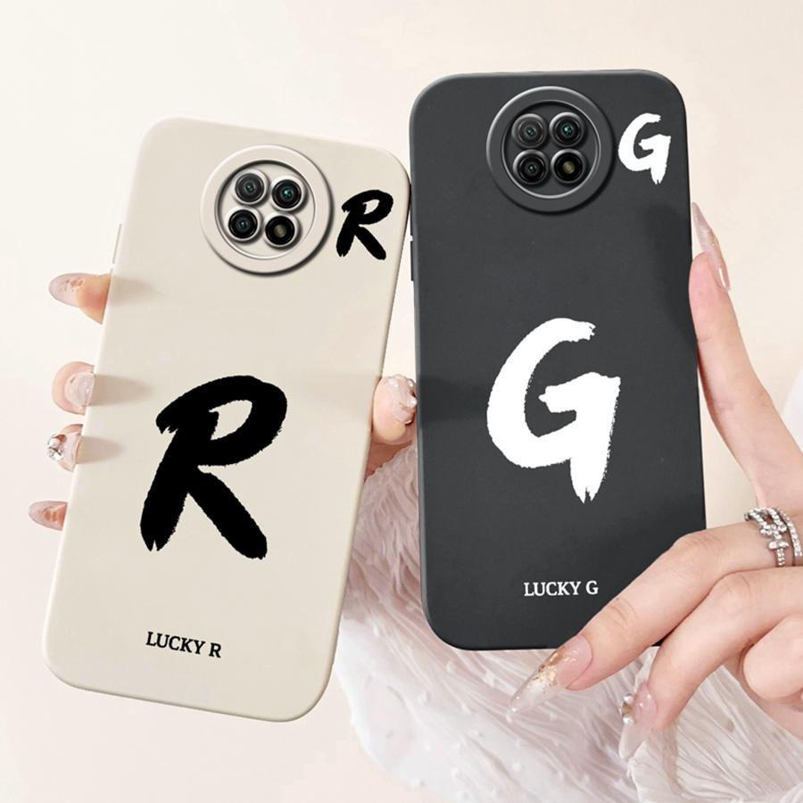 For Xiaomi Redmi Note 9T Case Soft Silicone Coque Lucky A-Z Letter Painted Shockproof Funda for Redmi Note 9 5G note9 TCover