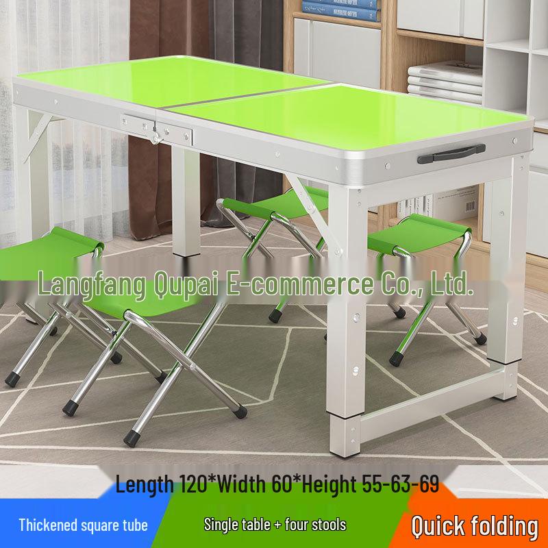 Portable Foldable Aluminum Camping Table and Chairs for Outdoor, Night Market, and Picnic Use