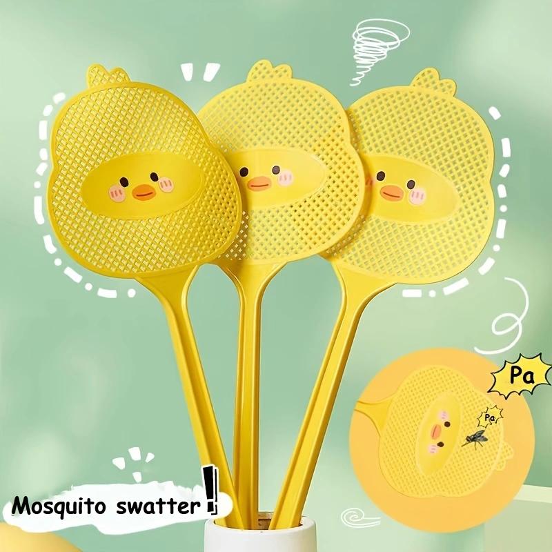 1PC Cute Cartoon Fly Swatter Extended Long Handle Thickened Durable Mosquito Killer Household Accessory