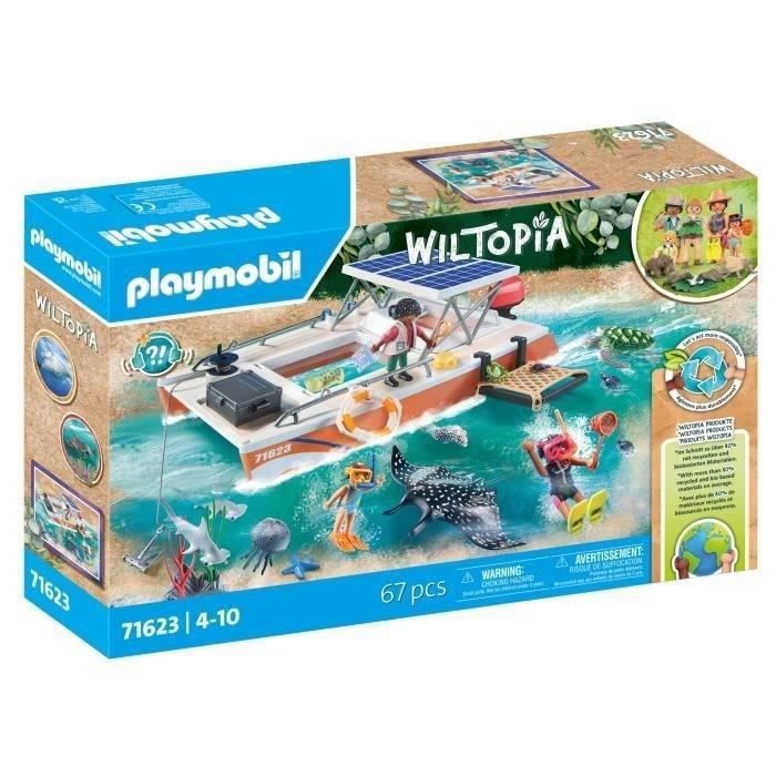 PLAYMOBIL 71623 Bateau de surveillance des récifs coralliens, 67 pièces, Dès 4 ans