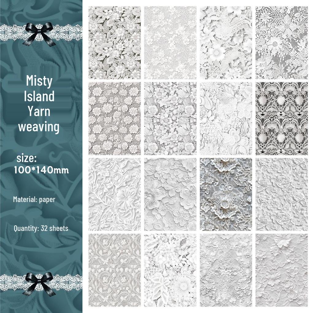 RetroStory Lace Series: Romantic Dreamy Retro Ita Bag Journal Background Paper Pack