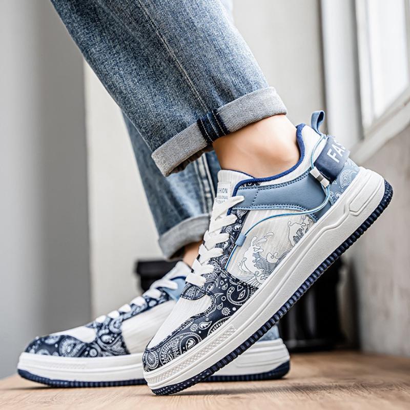 Designer Men's Sneakers Fashion Printed Light Boards Shoes New Lace-up Soft Sole Casual Shoes Running Shoes Zapatillas Hombre