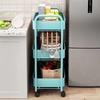 Multipurpose 4-Tier Round Tube Storage Rack Cart