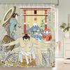 Japanese-style Shower Curtain 3d Ink Painting Bathroom Curtain Waterproof  With Hooks 180*240CM Shower Curtain Polyester Fabric