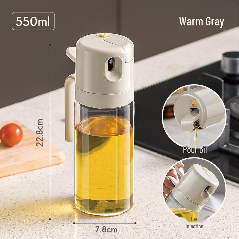 Dual-Use Glass Oil Sprayer & Pourable Seasoning Bottle - Leak-Proof Design