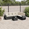 VidaXL Garden Lounge Set with Cushions 7 Pcs, Patio Sofas, Patio Furniture Set, Outdoor Furniture, Black 3221415