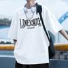 Burgundy Heavy Quality Cotton Short-Sleeved T-Shirt Men'S Summer New American Casual High Street T-Shirt Loose
