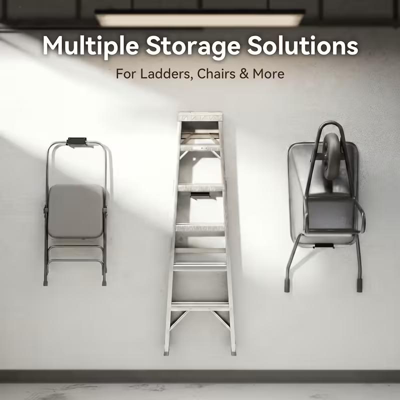 1-piece Heavy-duty Wall Mounted Ladder Hook, Suitable for Ladders, Chairs, Stairs, and Extended Ladders Strollers, Folding Chair