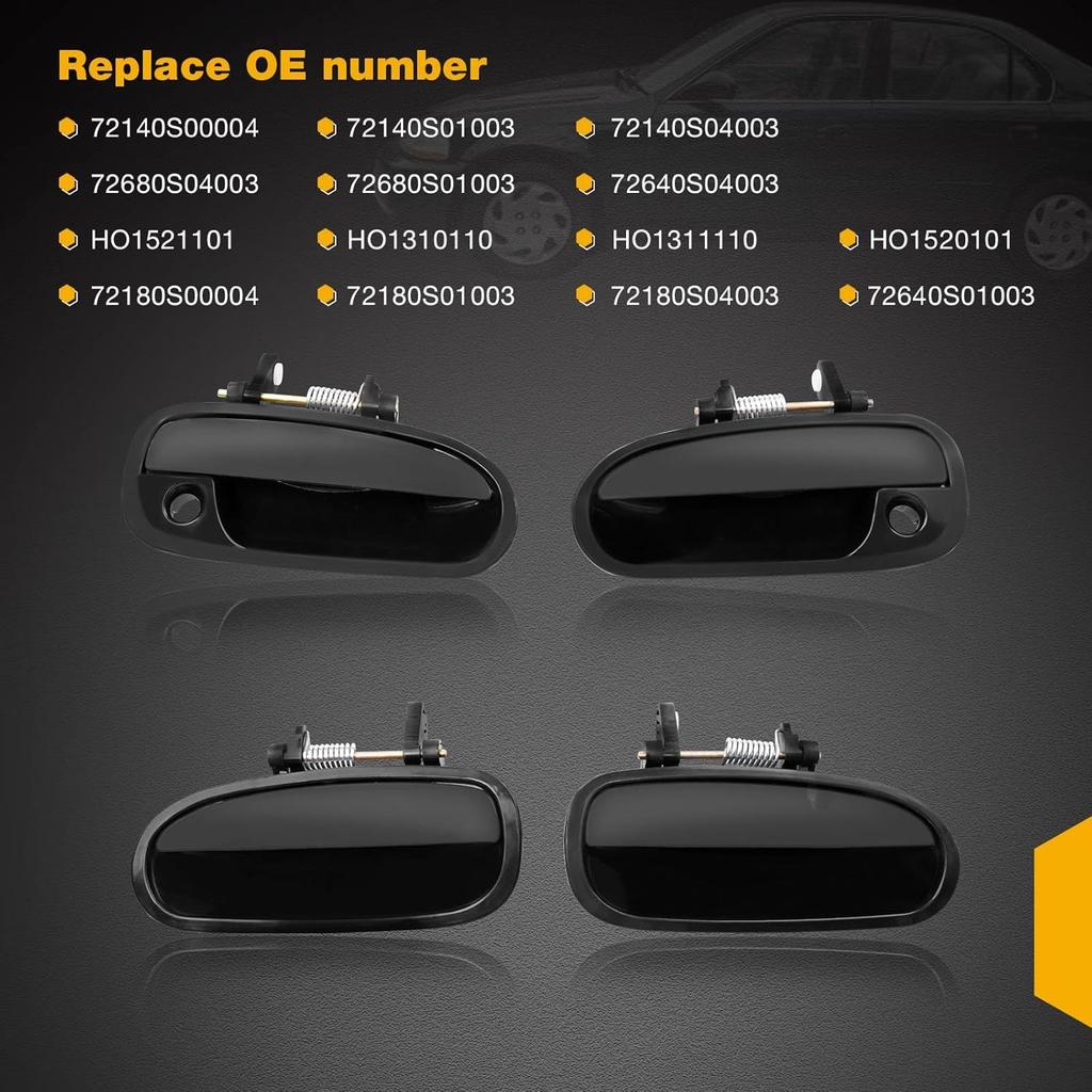 Gledewen 4PCS Exterior Door Handle Front Rear Driver Side, Outside Left Right Passenger Handle, Compatible with 1996-2000 Honda Civic, Replaces#