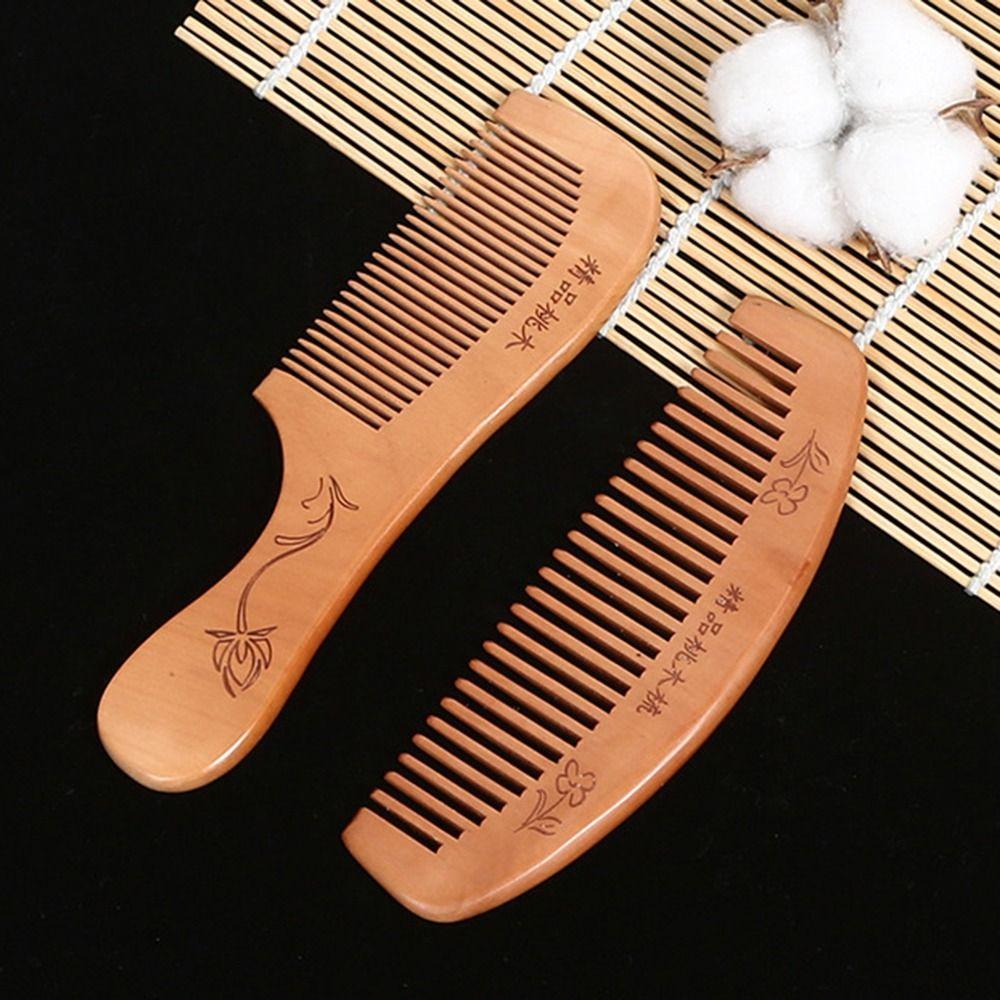 Wood Head Acupuncture Point Massage Comb Coarse Tooth Meridian Gua Sha Pocket Comb  Men