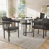 2 Dining Chairs, Modern and Simple, Made of Dark Grey Suede Fabric, Comfortable Ring Seats, Suitable for Dining Room, Living Room and Study