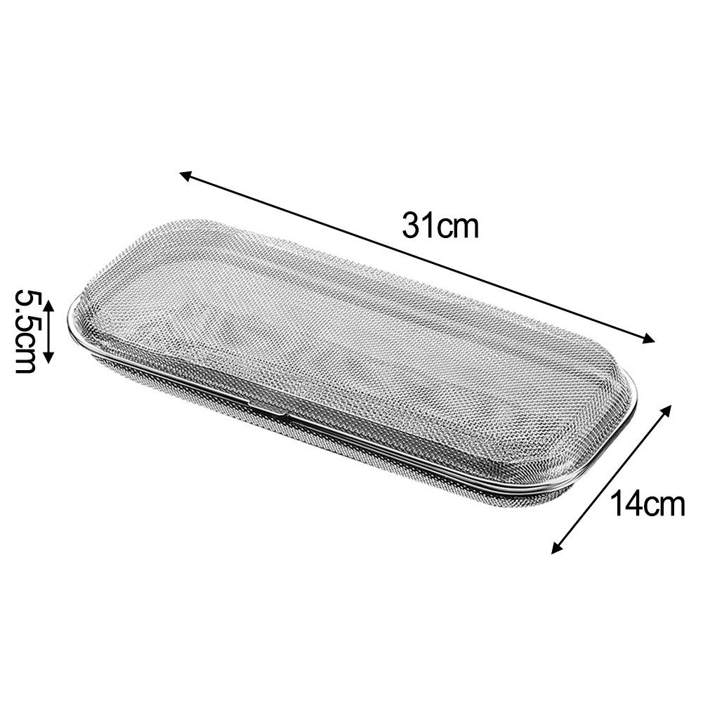 Förvaringslåda i rostfritt stål med nät för bestick Tom låda Utomhus Bärbar Förvaring För Ätpinnar Skedlåda Barnköksdelar