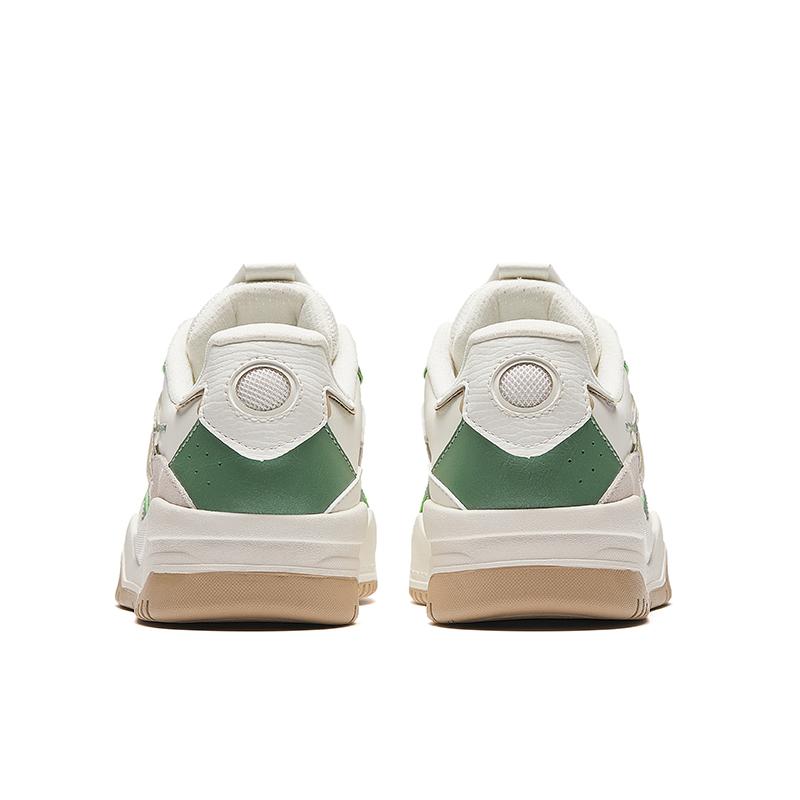 Anta Wave Shoe Anti Slip And Wear Resistant Height Increasing Low Top Skateboard Shoes Women's White Green Yellow Sneakers 922348003-10