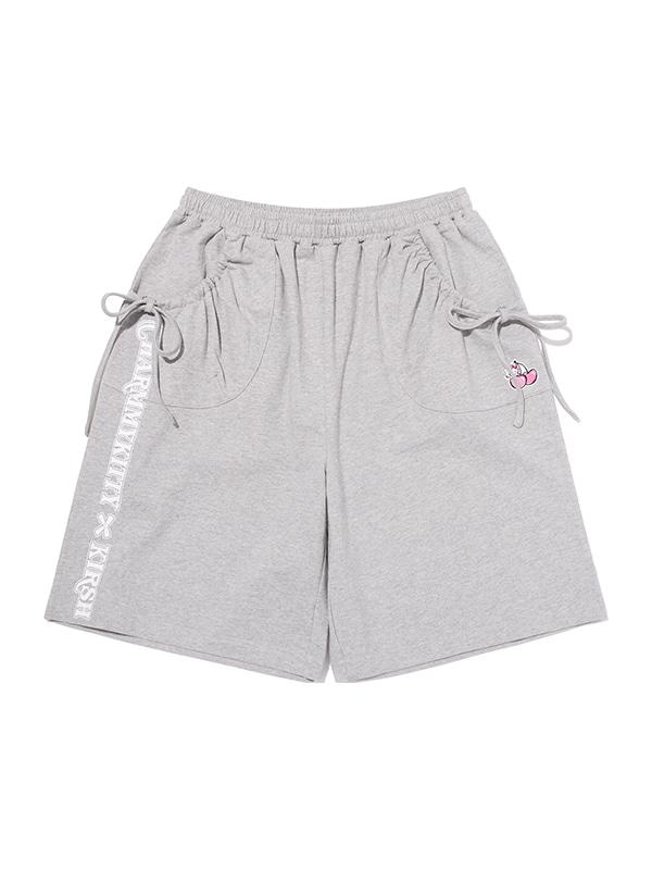 KIRSH X Charmy Kitty Loose Fit Half Sweatpants [Melange Gray]