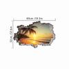 Sunshine Sea View Mural For Home Decoration Aesthetic Rooms Wall Hole Art Blue Water Beach Coconut Trees Vinyl Poster Stickers
