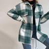 Shirt for Women Oversize Cotton Loose Blouse Casual Long Sleeve Plaid Pullover Turn Down Collar Shirt Top