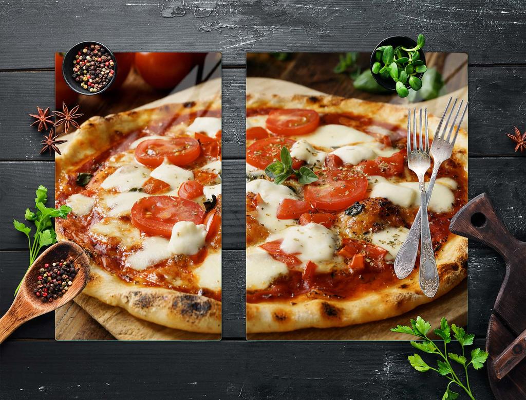 SZKLANA PŁYTA OCHRONNA NA KUCHENKĘ 70x52 PIZZA