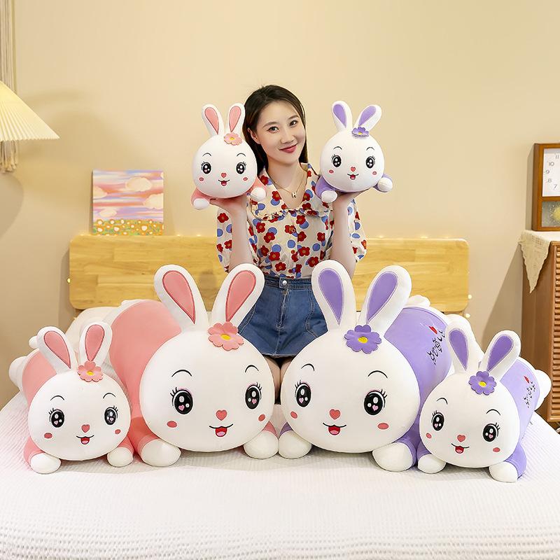 Cute Internet celebrity rabbit plush toy doll girl sleeping pillow children's doll long side sleeping leg pillow