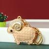 Cute Sheep Zodiac Pendant Keychain Alloy Rhinestone Stylish Bag Charm for New Year Gift Family Present Accessory
