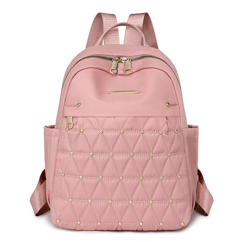 Rhomboid Stickerei Rucksack Damen Rucksack Große Kapazität Wasserabweisender Reiserucksack