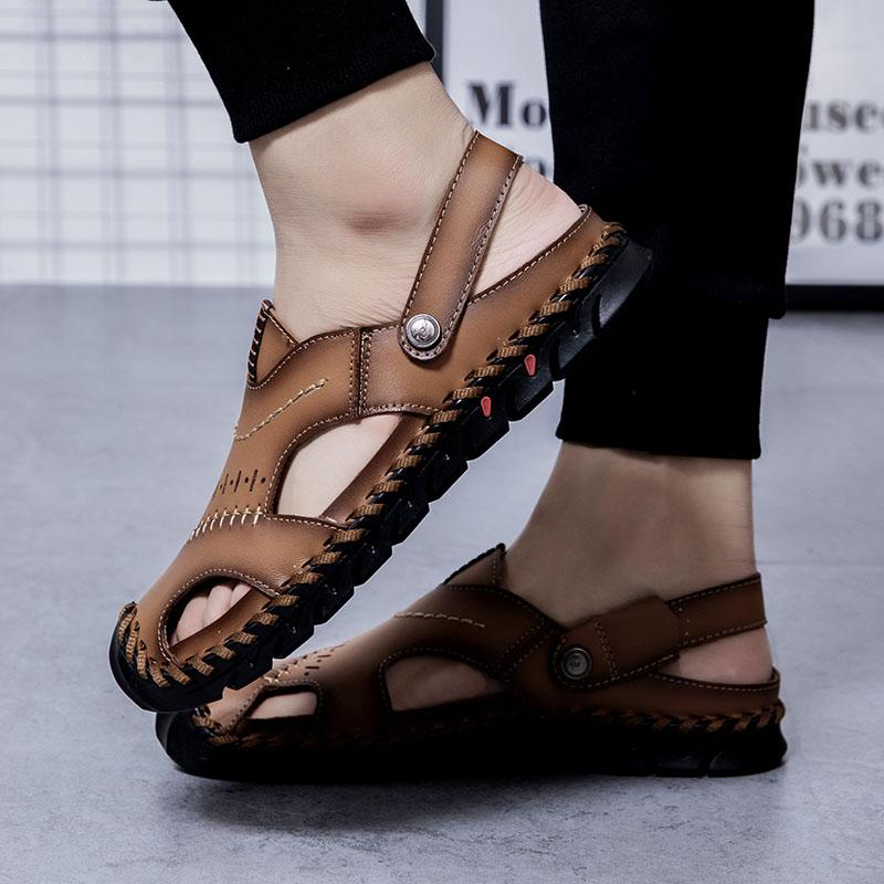Men's Genuine Leather Sandals Soft Comfortable Sandals Male Summer Outdoor Beach Shoes Designer High Quality Sandals for Men