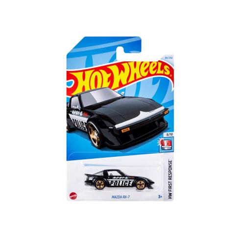 Hot Wheels Basic Car Mazda RX-7 Vehicle Toy Miniature Car for Ages 3 and Up, Black, HXR18