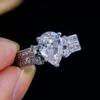 Jewelry Water Drop Pear Shape Diamond Copper Ring