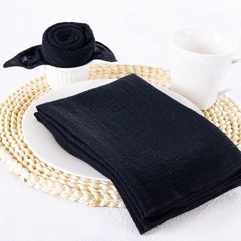 20pcs 30x30cm Gauze Cotton Napkins Retro Burrs Cloth Napkin Christmas Vintage Wedding Party Baby Shower Table Decor Wholesale