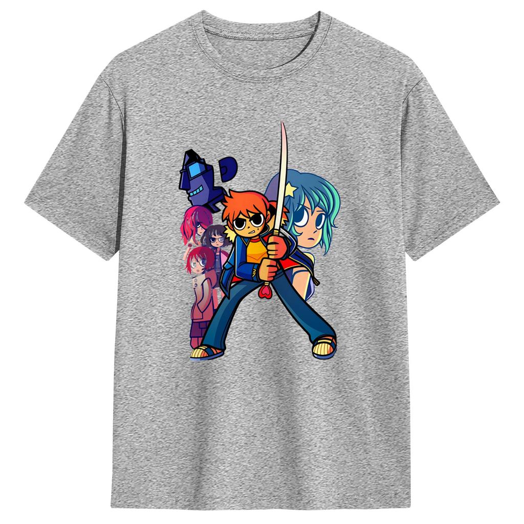 Unisex T-Shirts Scotts Pilgrim Mode Baumwoll-T-Shirts Kurzarm-T-Shirts Rundhals Kleidung Geschenkidee