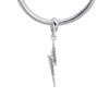 Harry Potter sterling silver Lightning bolt slider charm with crystal Elements