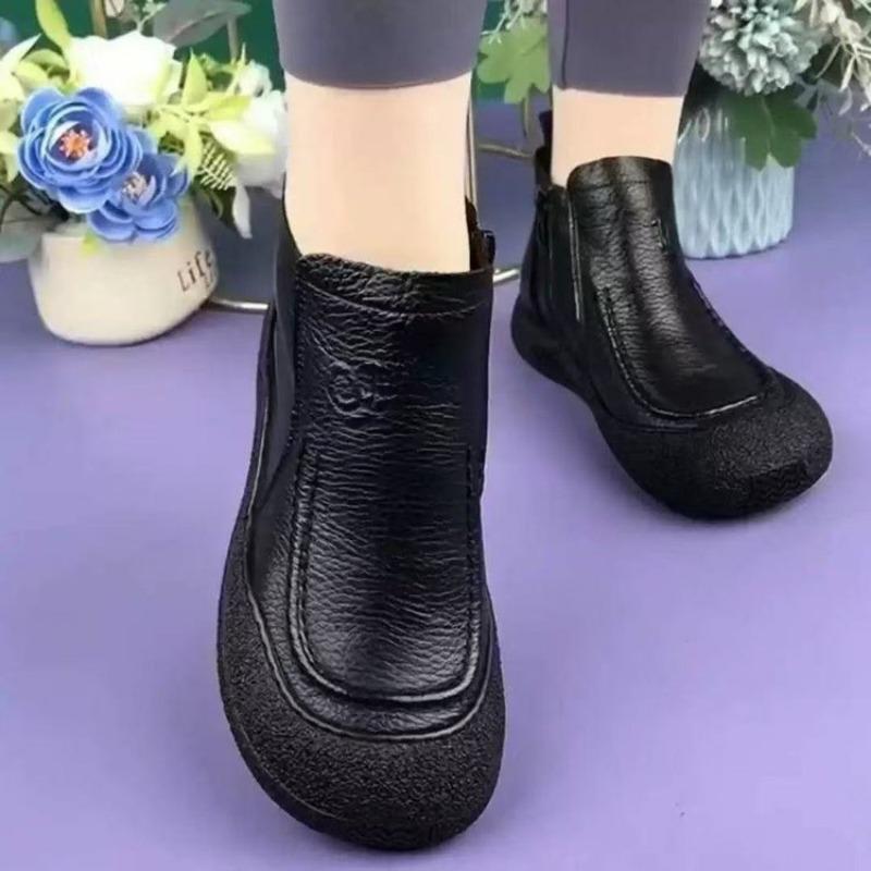 

Spring and Autumn Leather Women s Single Shoes Leather Shoes Soft-soled Shoes Casual Women s Shoes Round Head Comfortable 40