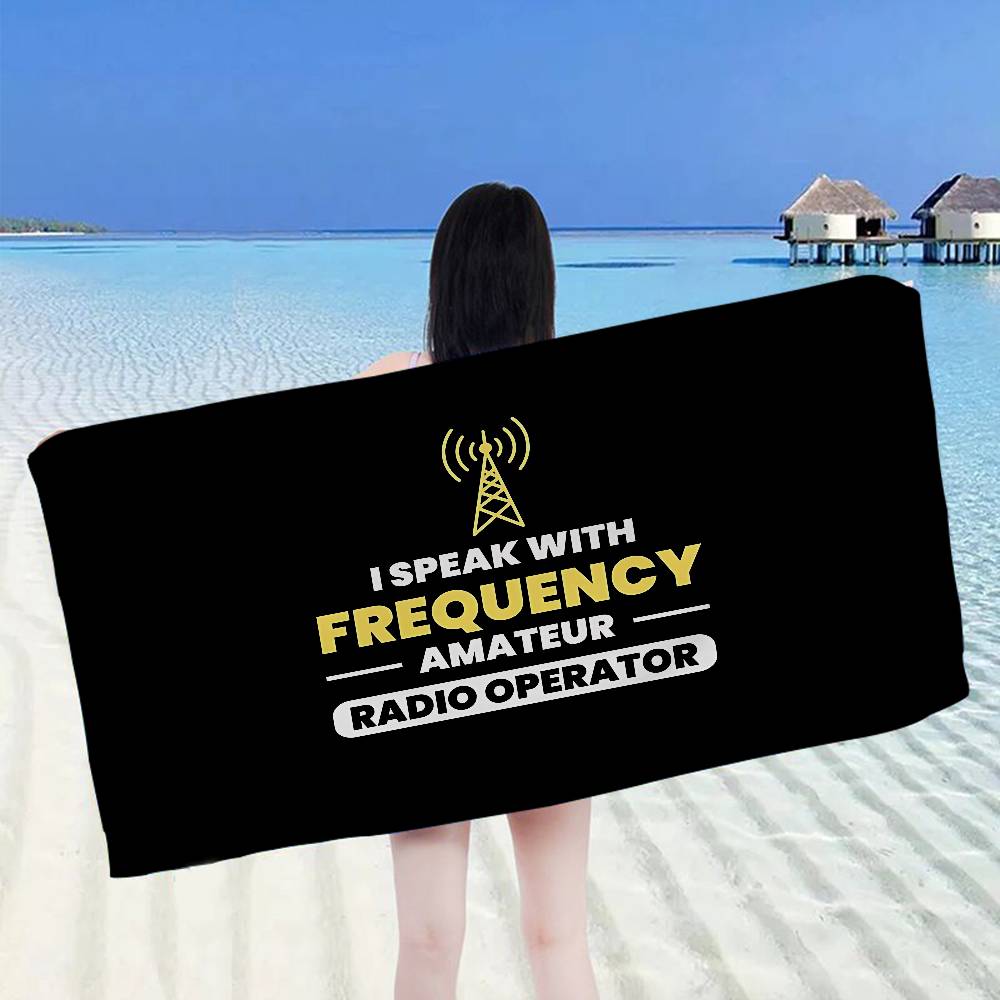 Licensed H-Ham Retro Radio Bath Towel Microfiber Soft Water Absorbing Breathable For Girl Kids Decorative Cartoon Beach Towel