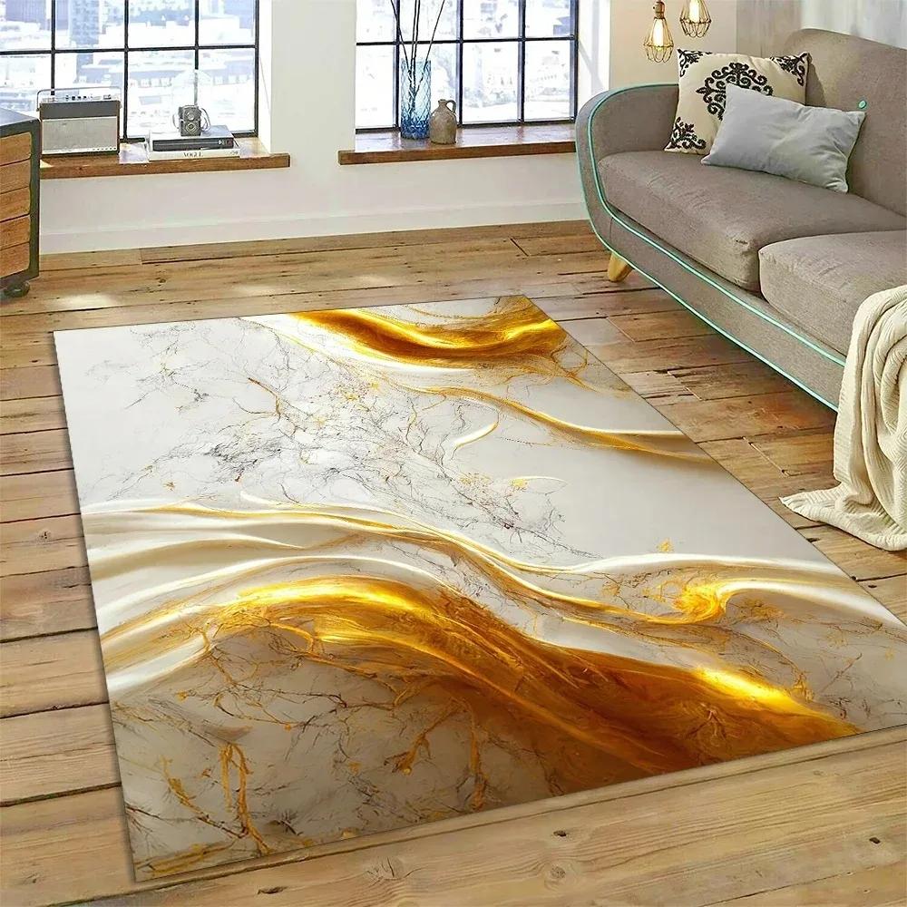Luxurious Abstract Marble Carpet for Living Room Sofa Home Decoration Large Rugs Non-slip Bedroom Bedside Coffee Table Floor Mat