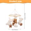 Wooden Crib Mobile Baby Bed Bell Rattle Toy Soft Felt Cartoon Bear Mobile Hanging Newborn Music Box Bed Bell Hanging Brackets