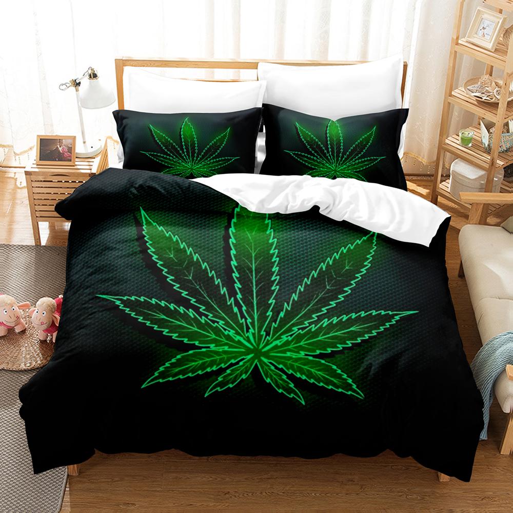 Comforter Colorful Maple Leaves Bedding Set Single Twin Full Queen King Size Cool Bed Set Aldult Kid Bedroom Three-Piece Suits 3