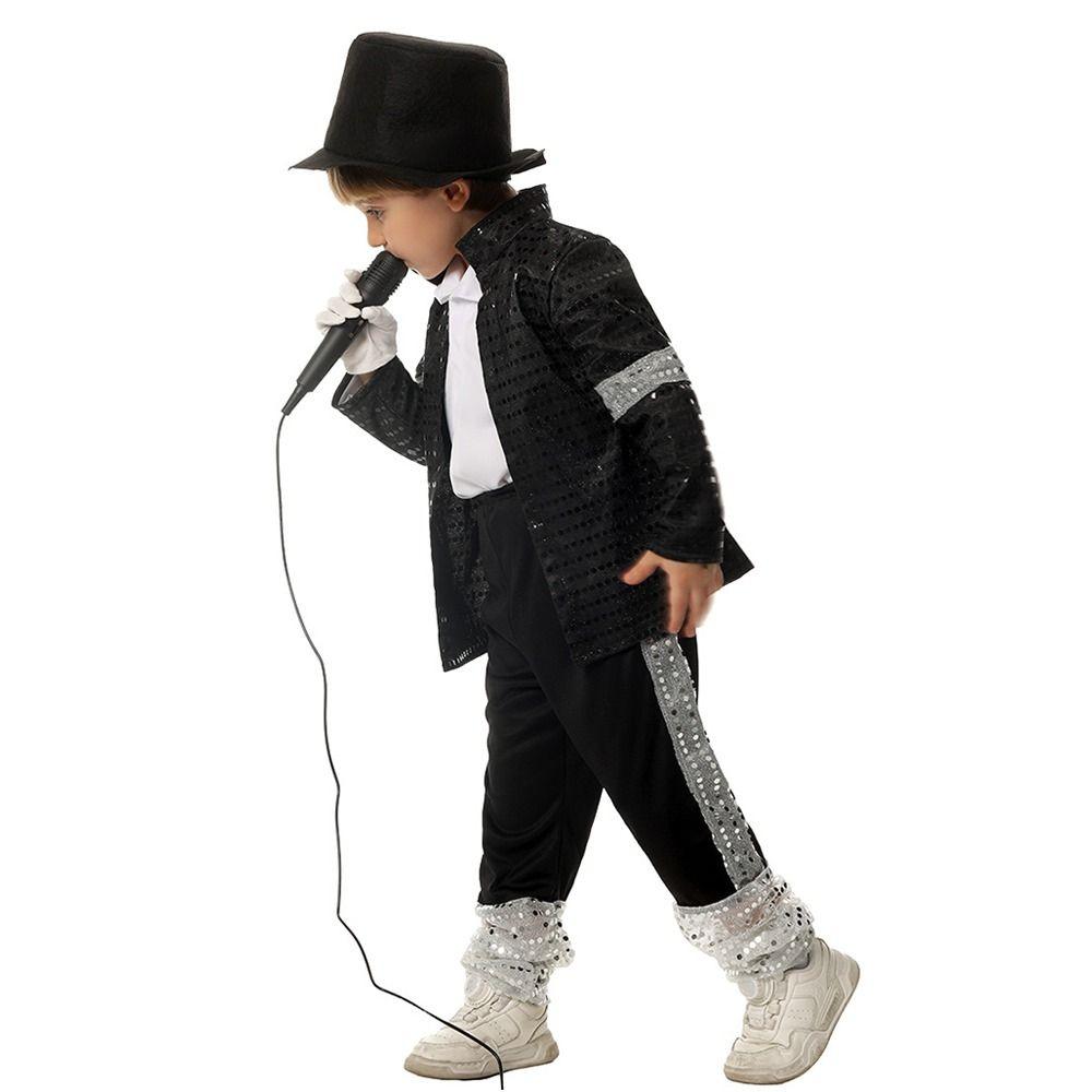 Role-Play Billie Jean Cosplay Clothes Carnival Party Black Suit Dance Costume  Kids Boys Girls