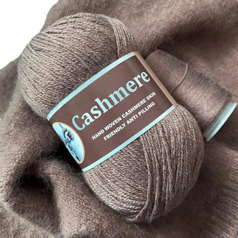 Ręcznie robiona włóczka kaszmirowa, odporna na mechacenie, wełna kaszmirowa, średniej grubości, włóczka do szydełkowania, ręczne dzierganie, sweter, czapka, szalik, nić kaszmirowa