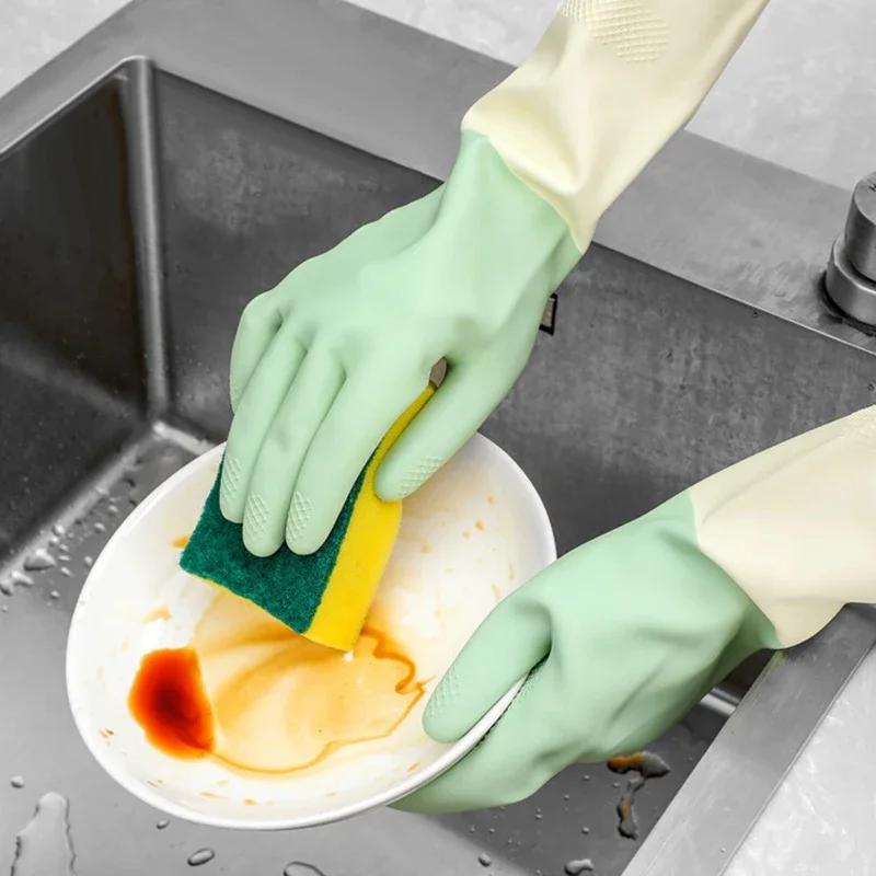 Thickened Kitchen Gloves, Dishwashing Gloves Wear-resistant, Suitable For Dishwashing, Cleaning And Household Rubber Gloves