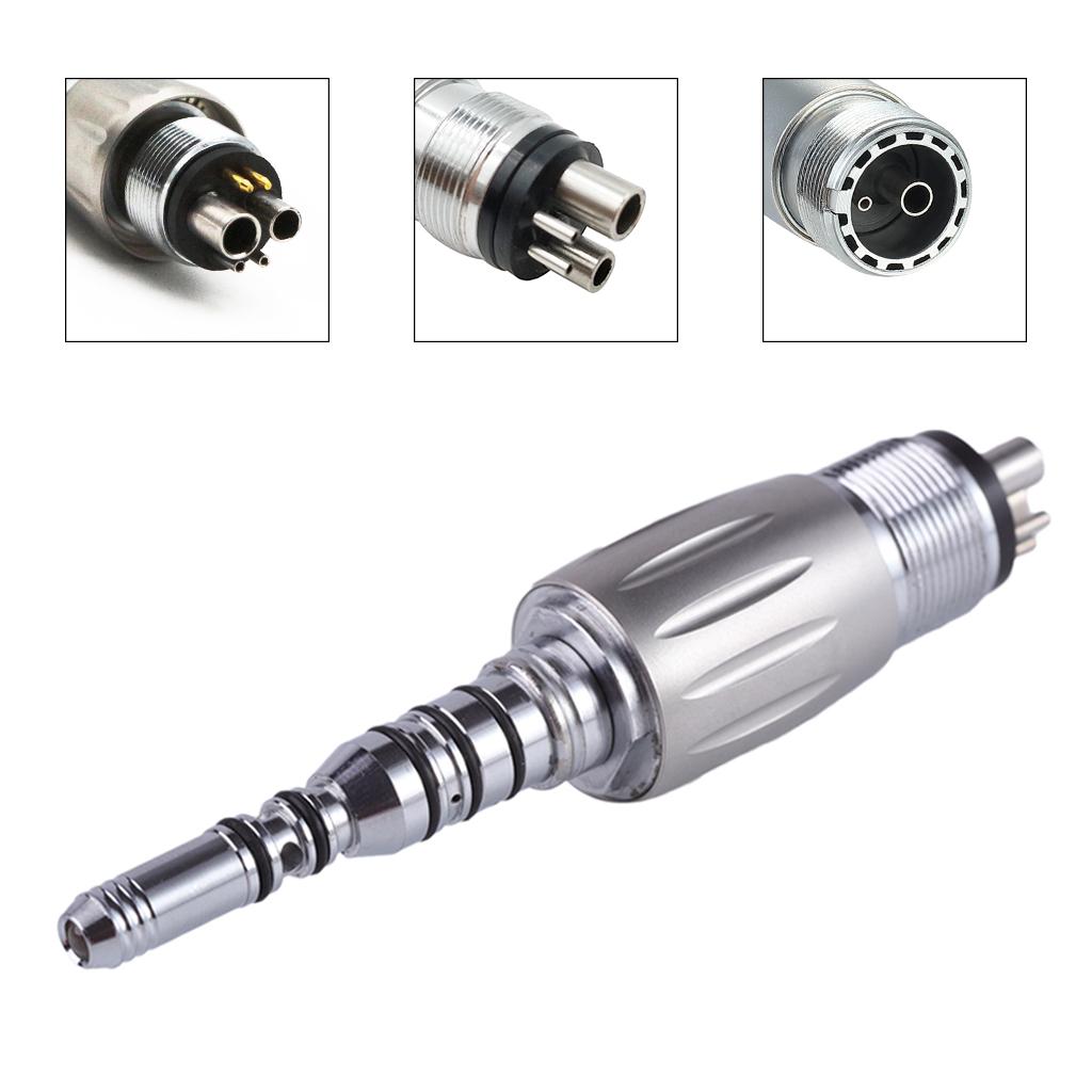 Niceden Dental Standard Head Air Turbine Handpiece High Speed Stainless Body K-Type Quick Coupler with Optic Light for FG Burs2/4/6 Hole
