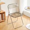 Trendy Clear Acrylic Folding Chair - Simple, Thickened Design for Makeup, Dining, or Home