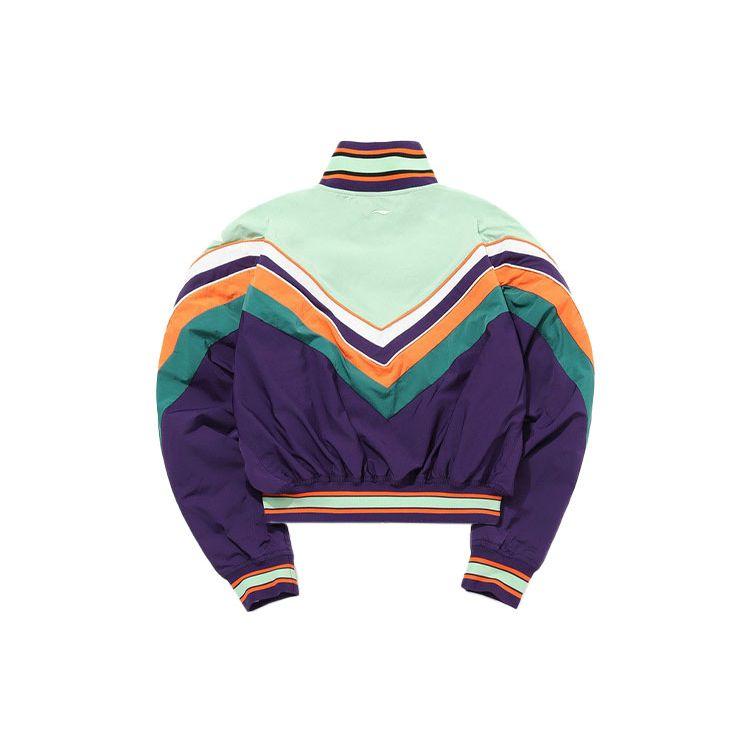 Li Ning CF Su Series Logo Print Color Block Woven Stand Collar Jacket Women Jackets Deep-Teal AJDQ476-2